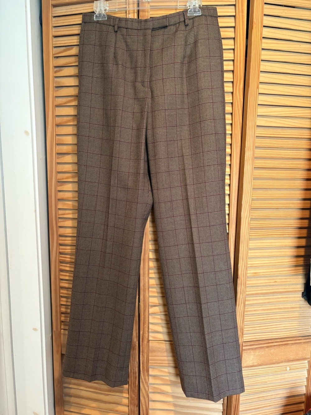 Pendleton vintage Wool Lined Pants pleated trousers plaid straight leg office